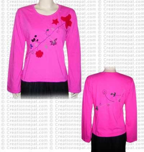 Flower creep rib t-shirt