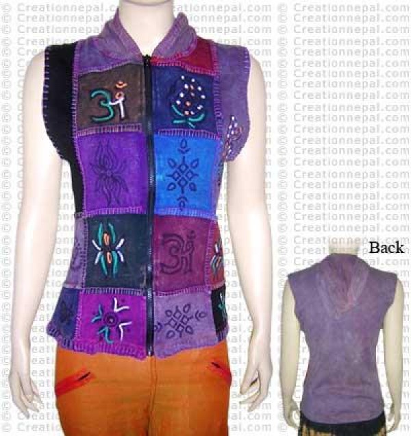 Sleeveless hooded top