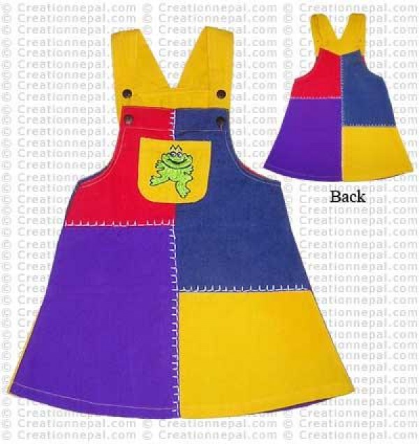Patch-work kids Dungaree dress