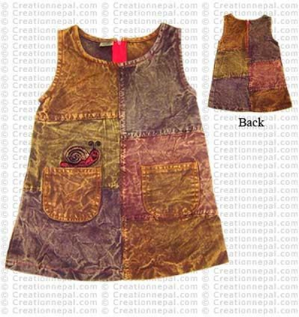 Stone-wash cotton dress