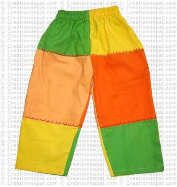Patch-work kids trouser