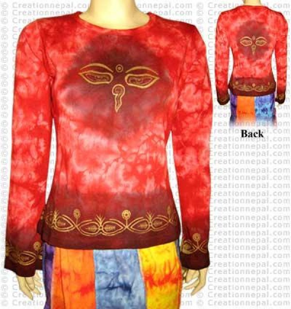 Golden Buddha-eye printed t-shirt