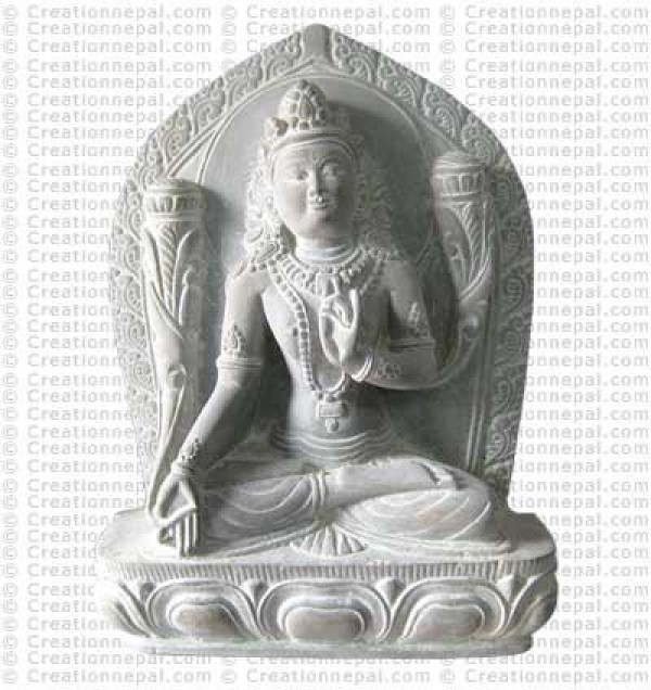 White Tara - 8'' stone statue