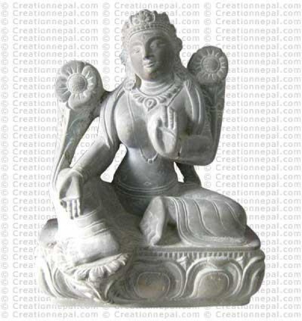Green Tara - 8'' stone statue