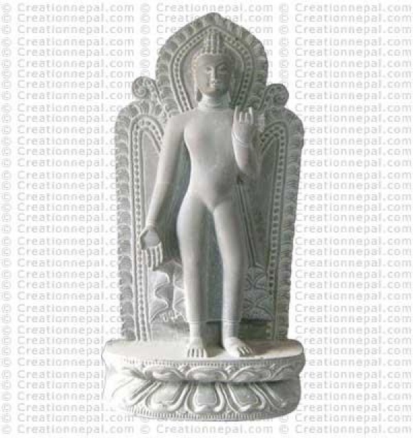 Standing Buddha - 12'' stone statue