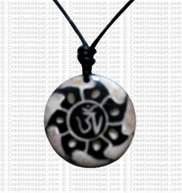 Tibetan OM fire art amulet
