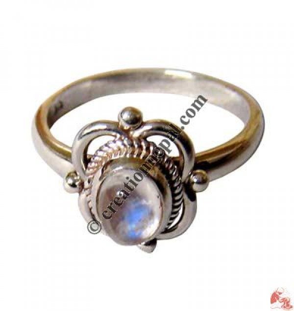 Flower silver finger ring