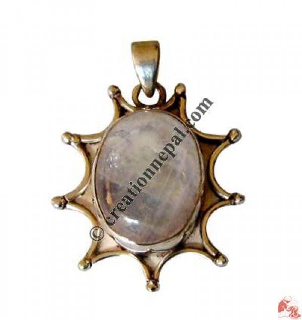 9-corner star Moonstone pendant