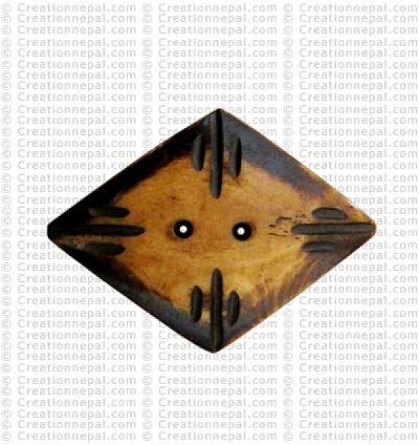 Parallel shape bone large button (packet of 10)