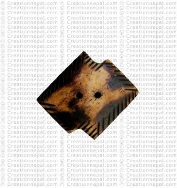 6-corner bone button (packet of 10)