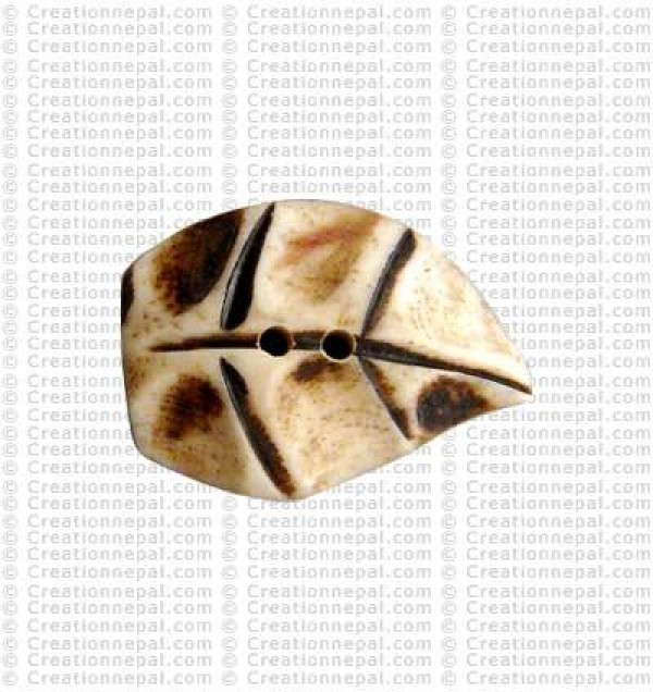 Leaf shape bone large button 2 (packet of 10)