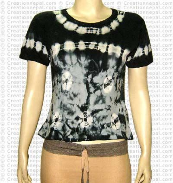 Black and white tie-dye t-shirt