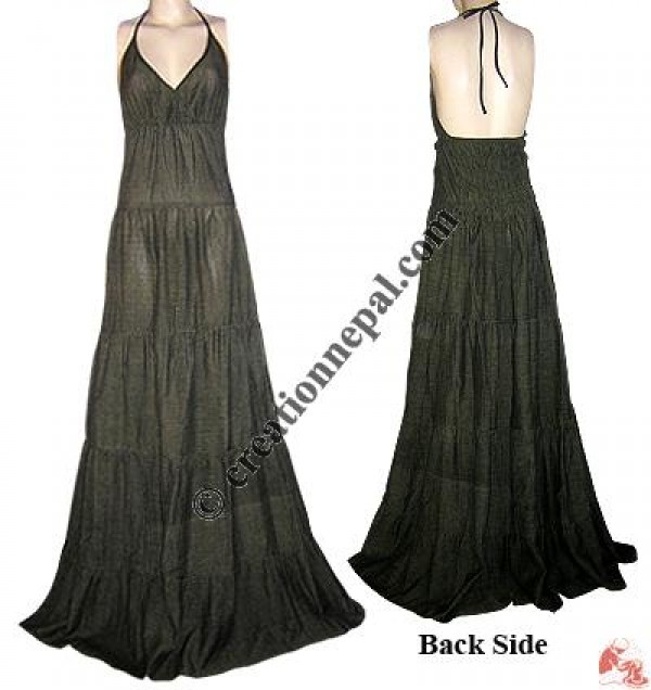 Cotton long halter dress