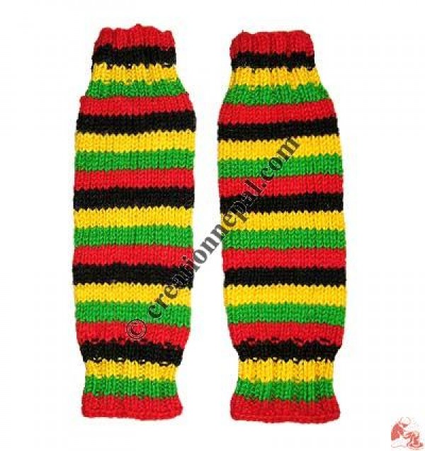 Woolen stripes leg warmer