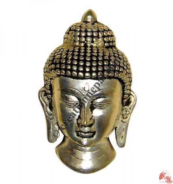 Buddha head silver coated wall decorative
