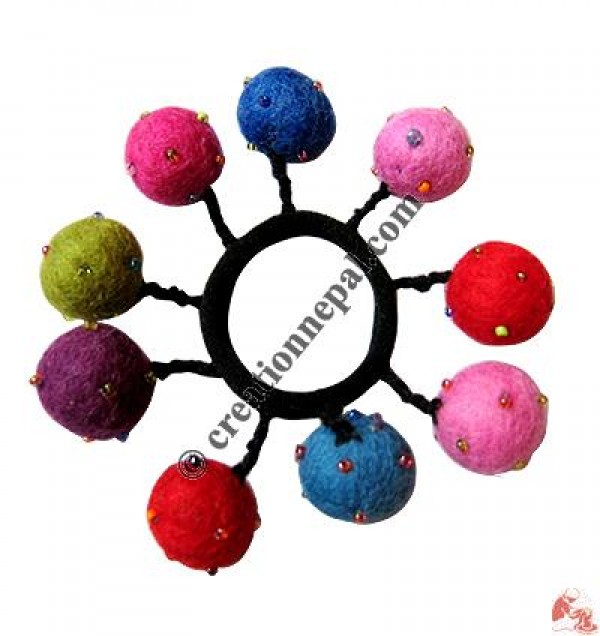 Tiny beads decorated felt-beads hairband 2