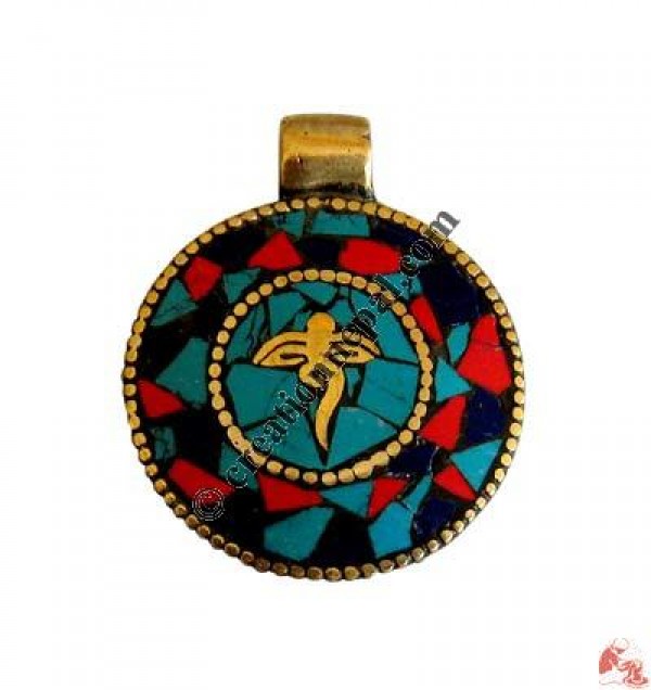 Stone setting round pendant1