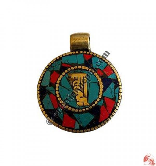 Stone setting white-metal pendant4