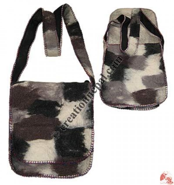 Natural color mixed felt flap bag