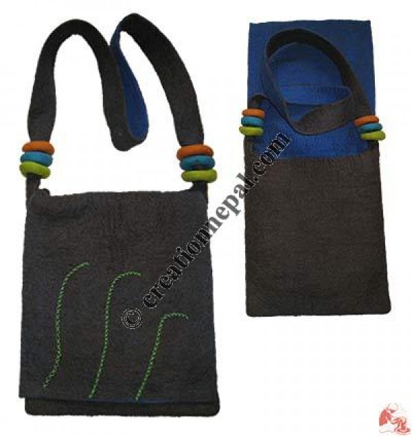 Strap-rings felt flap bag