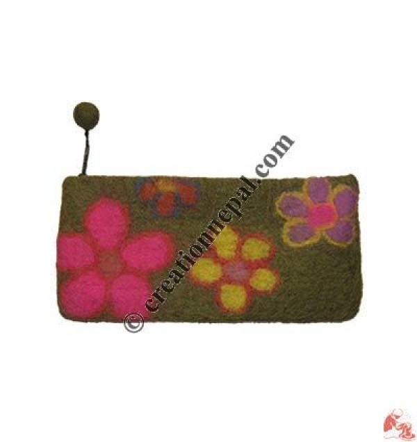 Flower felt hand purse2