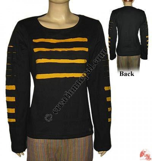 Layered patch rib t-shirt
