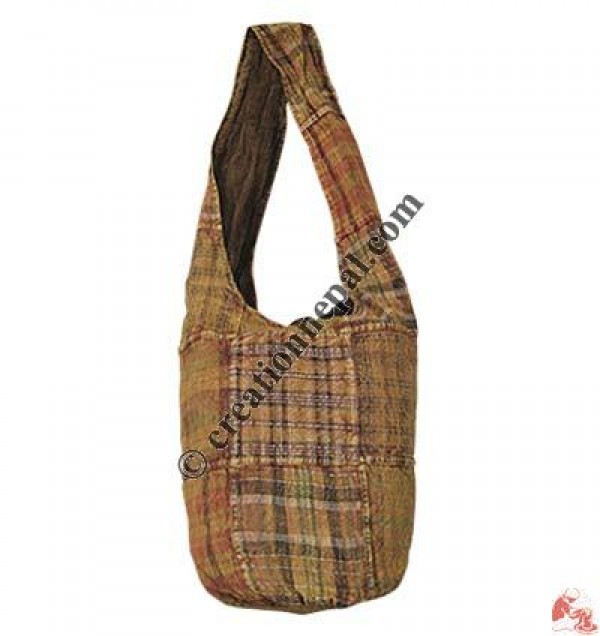 Bottom round patch-work stone wash Lama bag1