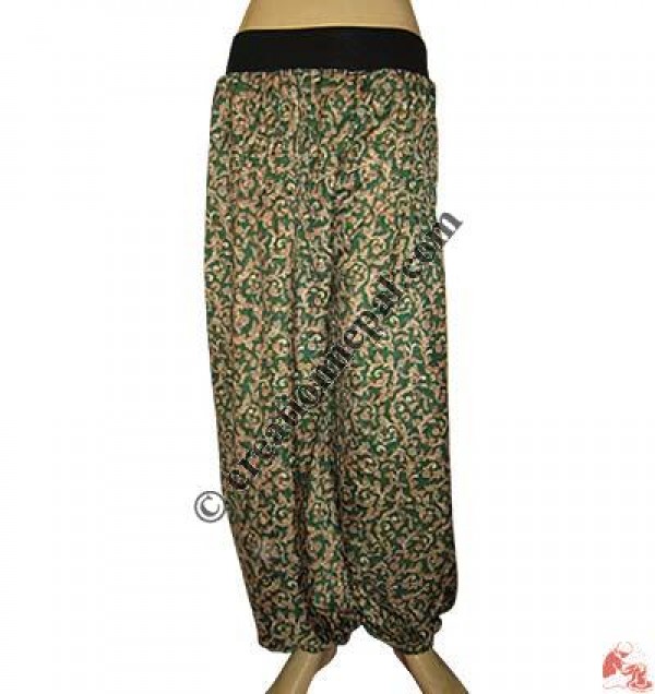 Sari silk ribbed elastic loose trouser