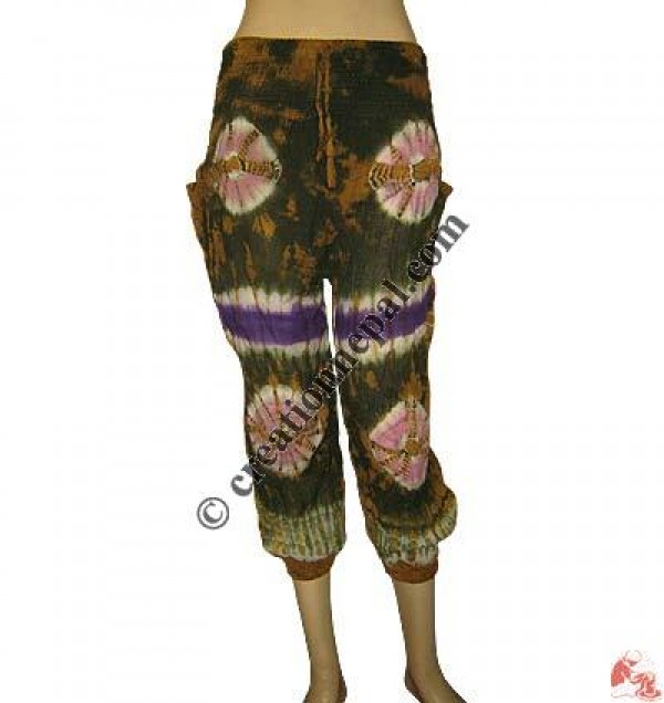 Cotton tie-dye quarter trouser