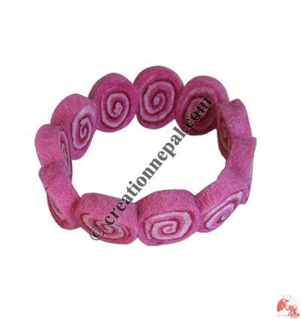 Spiral design felt cut-beads wristband
