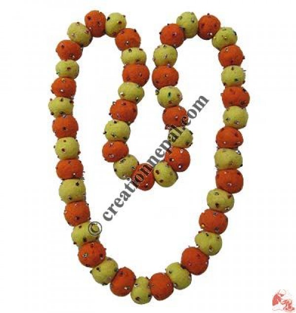 Tiny glass beads decorated balls necklace 2