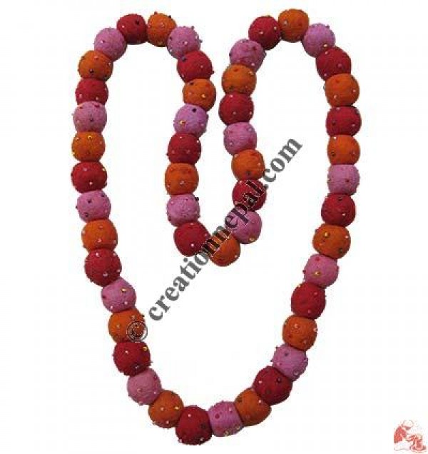 Tiny glass beads decorated balls necklace 5