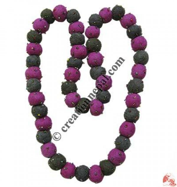 Tiny glass beads decorated balls necklace 6