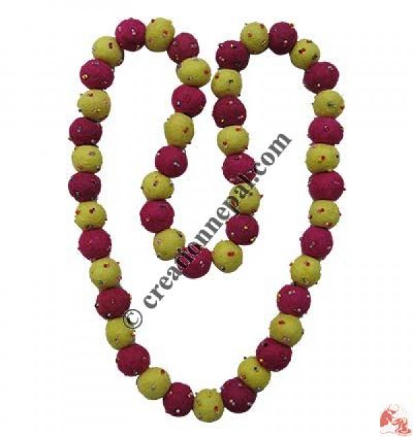 Tiny glass beads decorated balls necklace 7