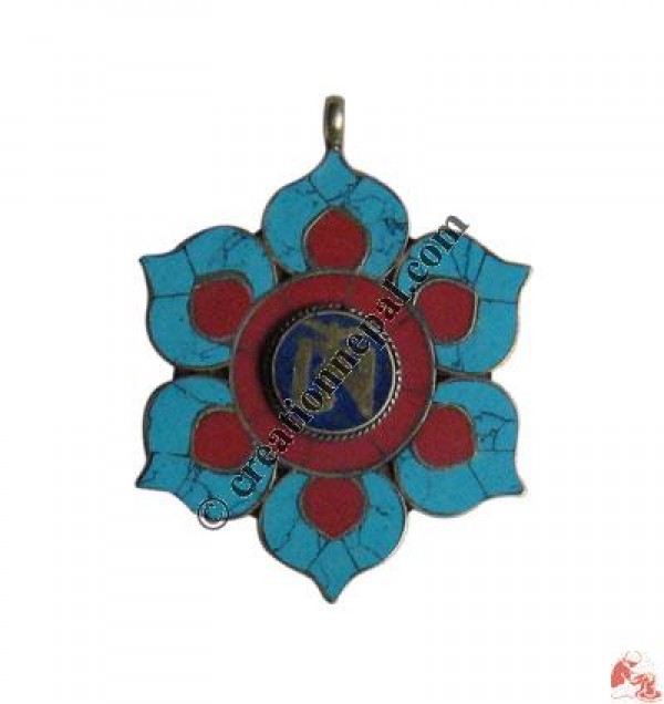 Tibetan OM mantra Lotus pendant