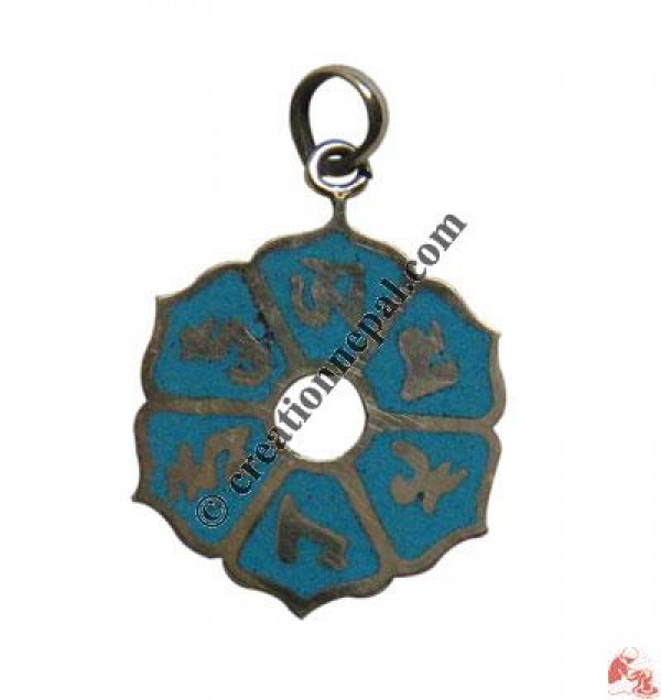 Centre hole Om mani Lotus pendant