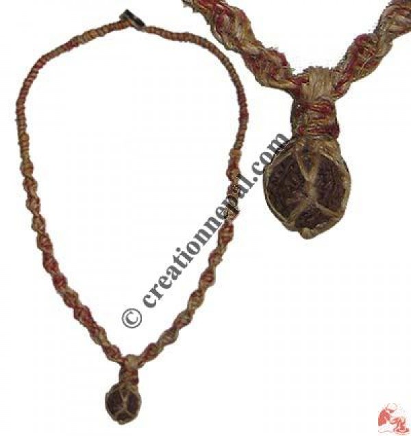 Rudraksha - hemp necklace