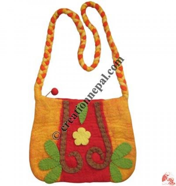 Braided strap felted woolen bag