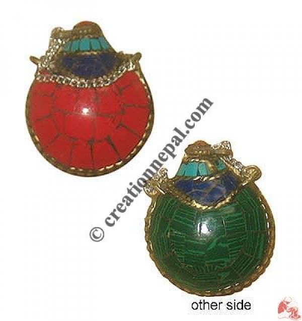Small size round body 2-color decorative herbs bottle