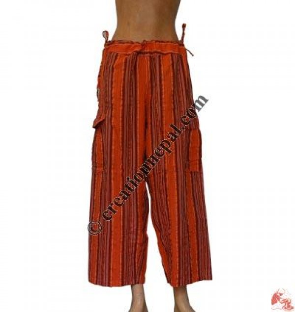Cotton three quarter string trouser
