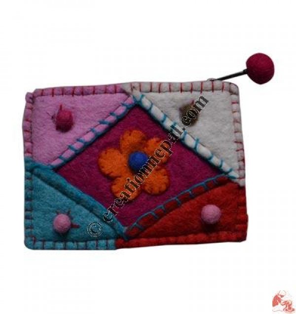 Patch-work felt coin purse