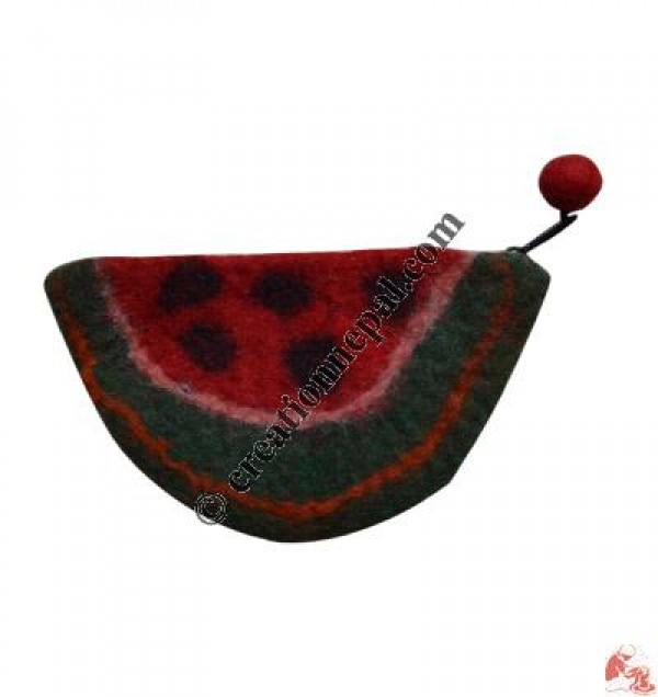 Stripes and dots felt coin purse