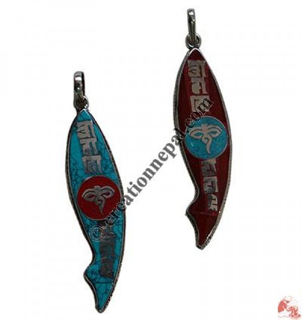 Fish shape mantra pendent