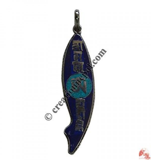 Fish shape mantra pendent2
