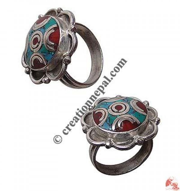 Flower design finger ring