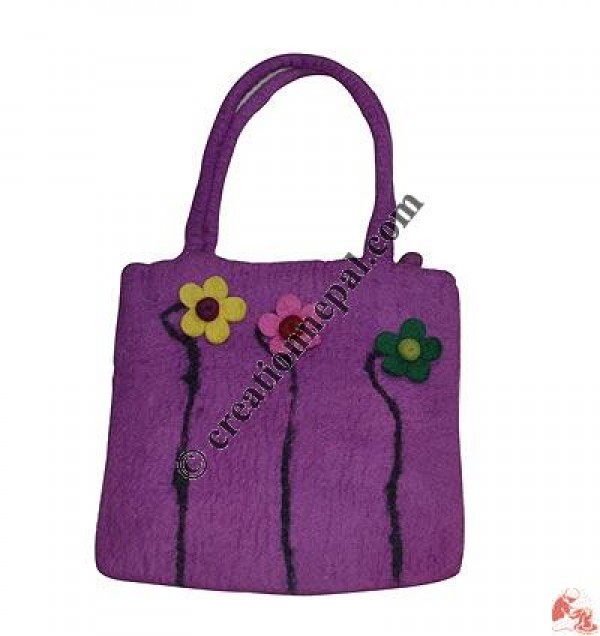 Three flowers felt bag
