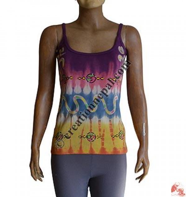 Rib tie-dye hand paint tank top1