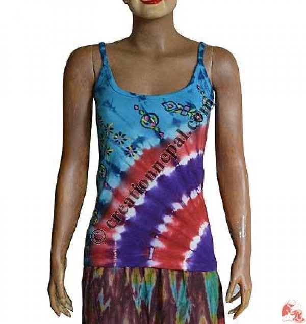 Rib tie-dye hand paint tank top2