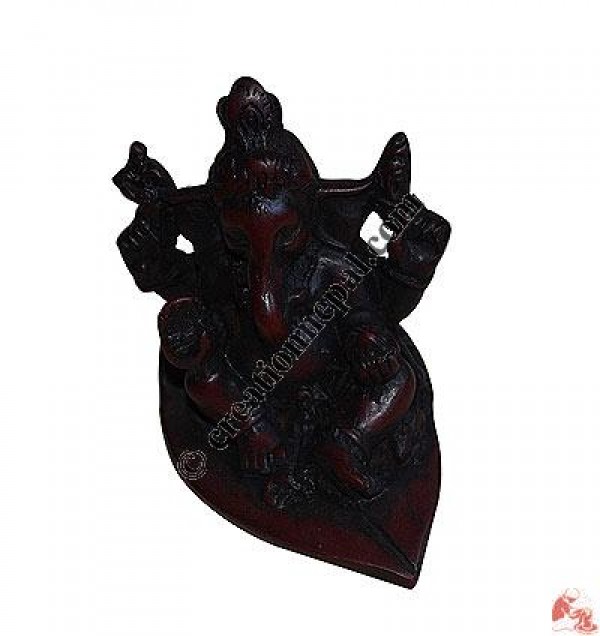 Sitting Ganesh on leaf RB