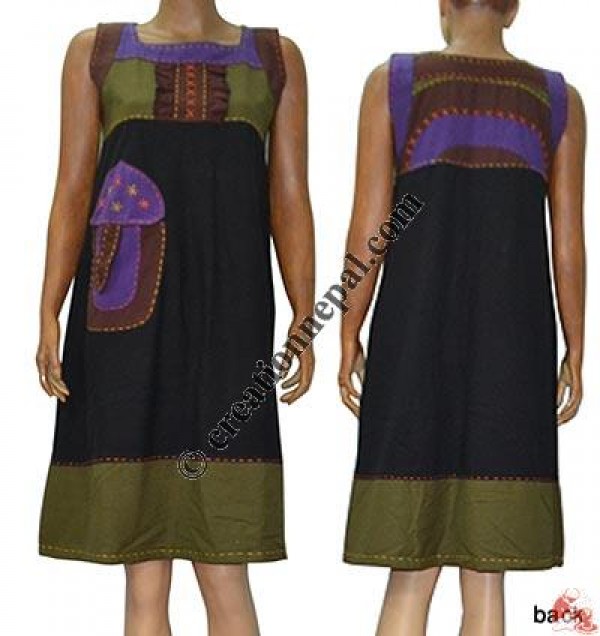 Hand stitch deco patch-work dress